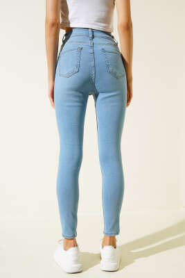 Likralı Skinny Jean Pantolon Mavi - Kadın Giyim Modelleri