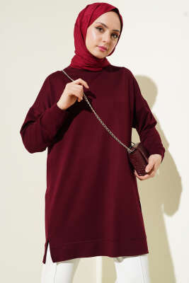 Loyşa Armalı Basic Tunik Bordo 