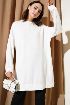 Loyşa Armalı Basic Tunik Ekru 