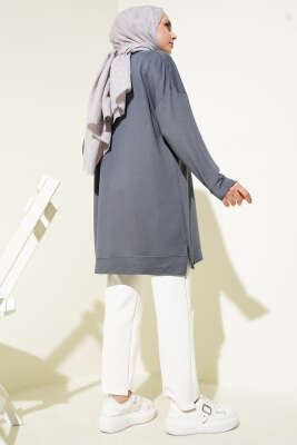 Loyşa Armalı Basic Tunik Füme - Tunik