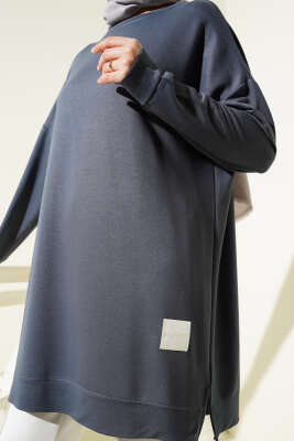 Loyşa Armalı Basic Tunik Füme - Tunik