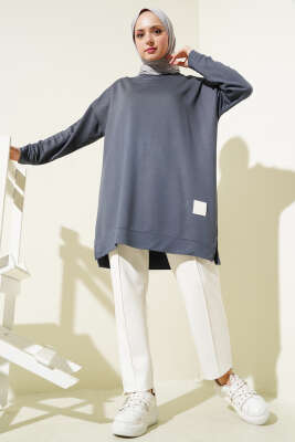 Loyşa Armalı Basic Tunik Füme - Tunik