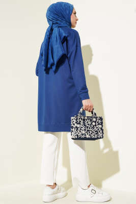 Loyşa Armalı Basic Tunik İndigo - Tunik