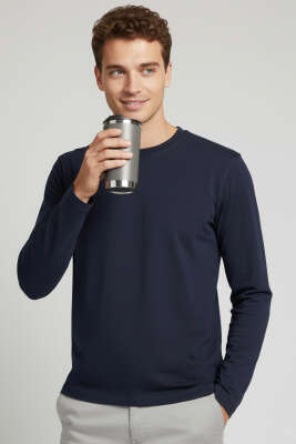 Loyşa Basic Sweatshirt Lacivert - VAGANZA