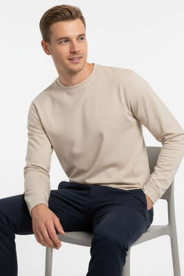 Loyşa Basic Sweatshirt Taş - VAGANZA