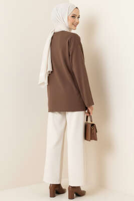 Loyşa Düşük Omuz Basic Tunik Kahve - Yılın Fırsatı