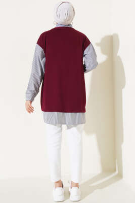 Loyşa Gömlek Garnili Tunik Bordo - Tunik