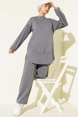 Loyşa Oval Kesim İkili Takım Gri