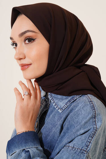 Medine İpeği Eşarp Acı Kahve - Black&White