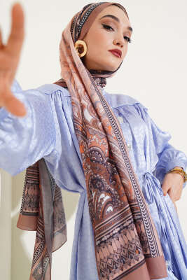 Mercan Desen Soft Şal Camel - Başörtüsü