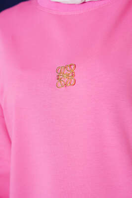 Metal Aksesuarlı Salaş Tunik Pembe - Tunik