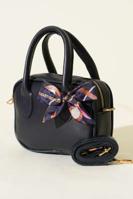 Mini Fularlı Kol Çantası Lacivert - GÜZEL ÇANTA