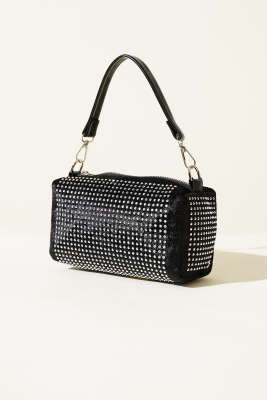 Mini Taşlı Kadın El Çantası Siyah - GÜZEL ÇANTA