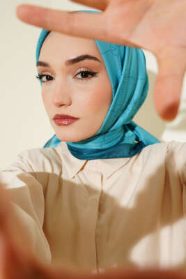 MK Baklava Desen Eşarp Petrol Yeşili - MODA KAŞMİR