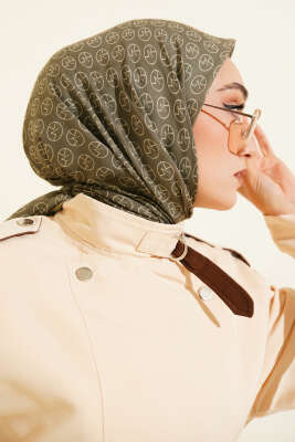 MK Desen Soft Eşarp Kına Yeşili - Başörtüsü