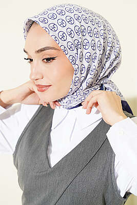 MK Desen Soft Eşarp Saks - Başörtüsü