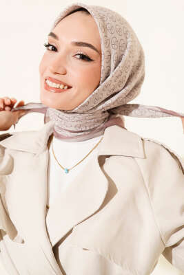 MK Desen Soft Eşarp Sütlü Kahve 