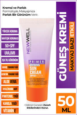 New Well Makyaj Bazı Güneş Kremi 50 SPF+ Aydınlatıcı Etkili Primer Sunscreen - NEW WELL
