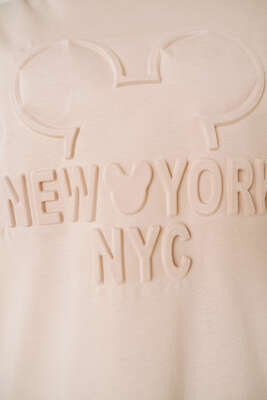 New York Kabartma Desenli Tunik Camel - Tunik