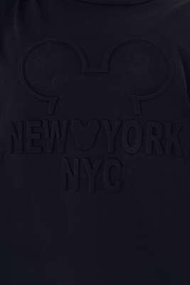 New York Kabartma Desenli Tunik Siyah - Tunik