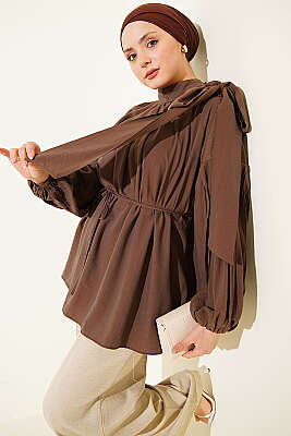 Omuz Fiyonklu Salaş Tunik Vizon - 500-700 TL Ürünler