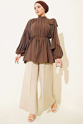 Omuz Fiyonklu Salaş Tunik Vizon - 500-700 TL Ürünler
