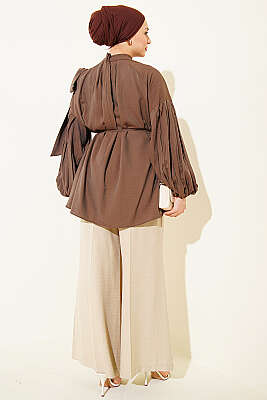 Omuz Fiyonklu Salaş Tunik Vizon - 500-700 TL Ürünler