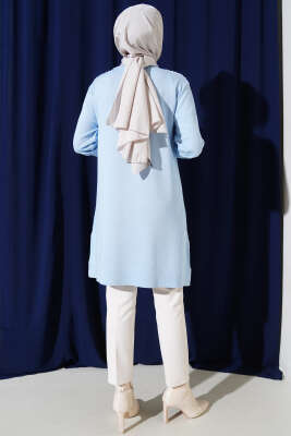 Omuz Taşlı Triko Tunik Bebe Mavi - Tunik
