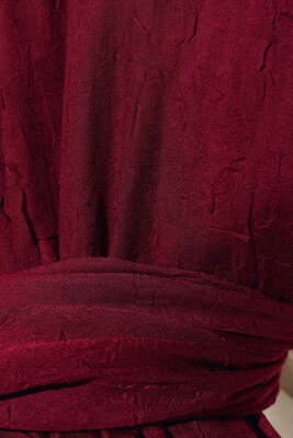 Organik Bambu Kraş Şal Bordo -4 - Başörtüsü