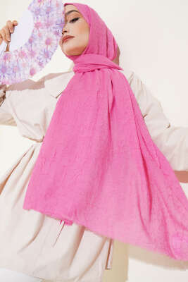 Organik Bambu Kraş Şal Pembe -57 