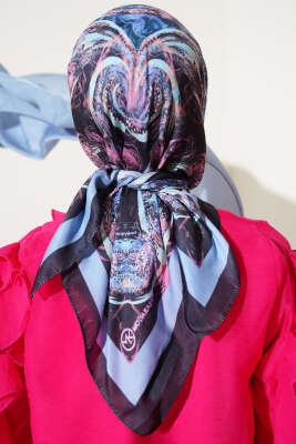 Otantik Paisley Desen Eşarp Soft Mavi - Başörtüsü