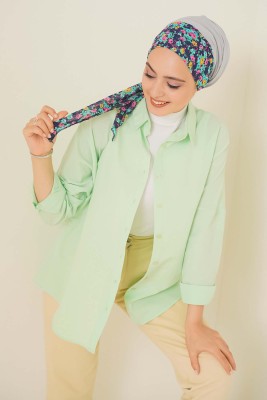 Oversize Basic Gömlek Mint 