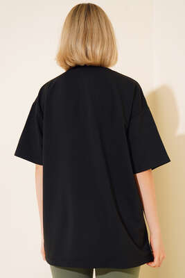 Oversize Basic T-shirt Siyah - Yılın Fırsatı