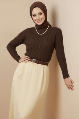 Oversize Triko Kazak Kahve - VANİZA TRİKO