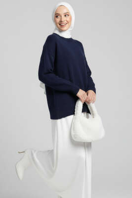 Oversize Triko Kazak Lacivert - VANİZA TRİKO