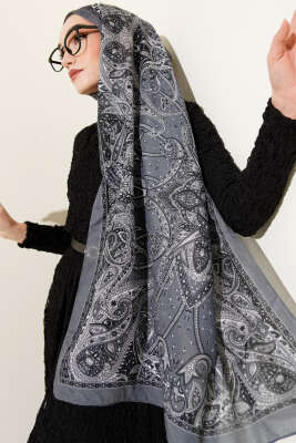 Paisley Desen Soft Şal Füme