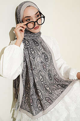 Paisley Kraş Modal Şal Bej 