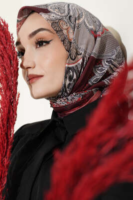 Paisley Retro Desen Eşarp Kiremit 