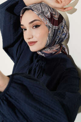 Paisley Retro Desen Eşarp Latte 
