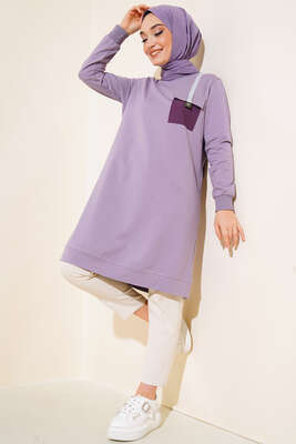 Paraşüt Cep Model Tunik Lila - Tunik