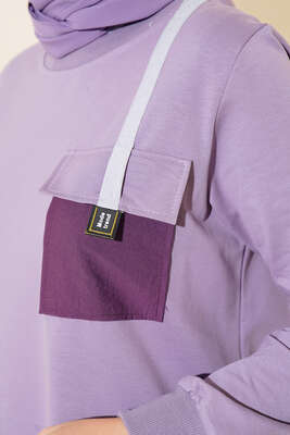 Paraşüt Cep Model Tunik Lila - Tunik