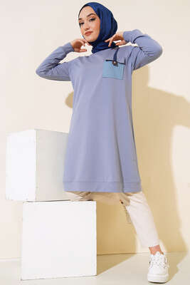 Paraşüt Cep Model Tunik Mavi - Tunik