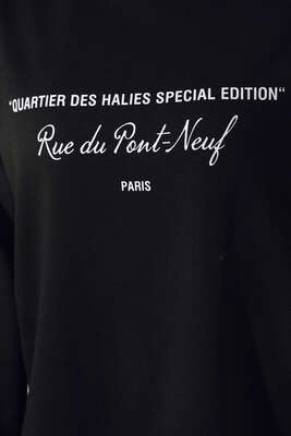 Paris Yazı Baskılı Tunik Siyah - Tunik