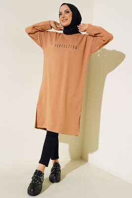Perfection Baskılı Tunik Camel 