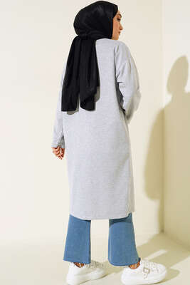 Perfection Baskılı Tunik Gri - Tunik