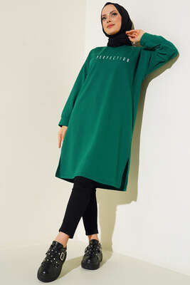 Perfection Baskılı Tunik Zümrüt Yeşili - Tunik