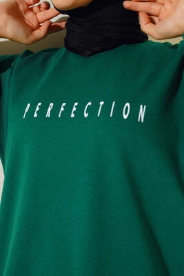 Perfection Baskılı Tunik Zümrüt Yeşili - Tunik