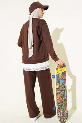 Pilise Garnili Takım Kahve - İkili Takım