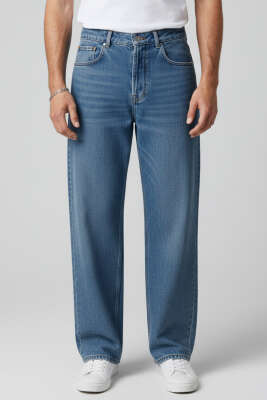 Regular Fit Erkek Kot Pantolon Mavi - GİESTO