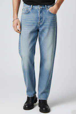 Regular Fit Erkek Kot Pantolon Turkuaz - GİESTO